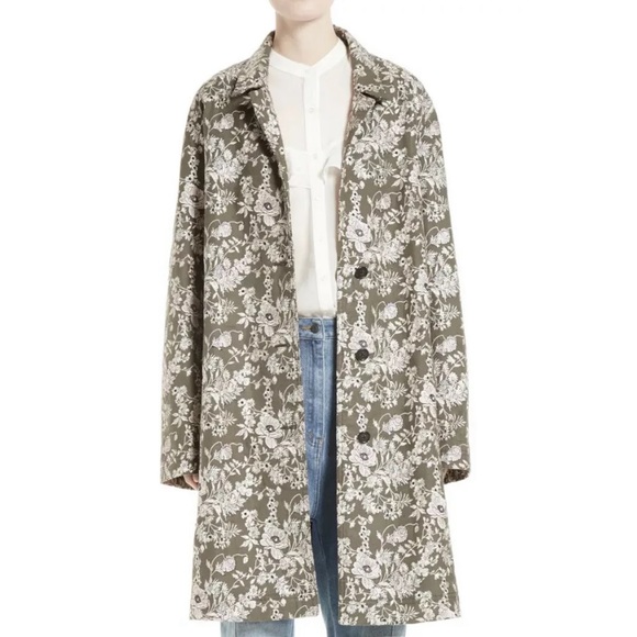 New Robert Rodriguez Floral Embroidered Car Coat Size 0 - Picture 2 of 13